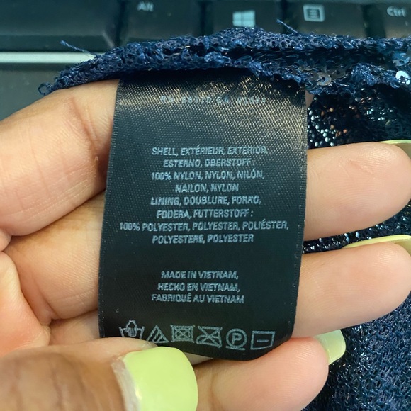 LAST CALL BEFORE DONATION: Anthropologie Moulinette Sours Navy Sequin Midi Dress - Picture 7 of 11